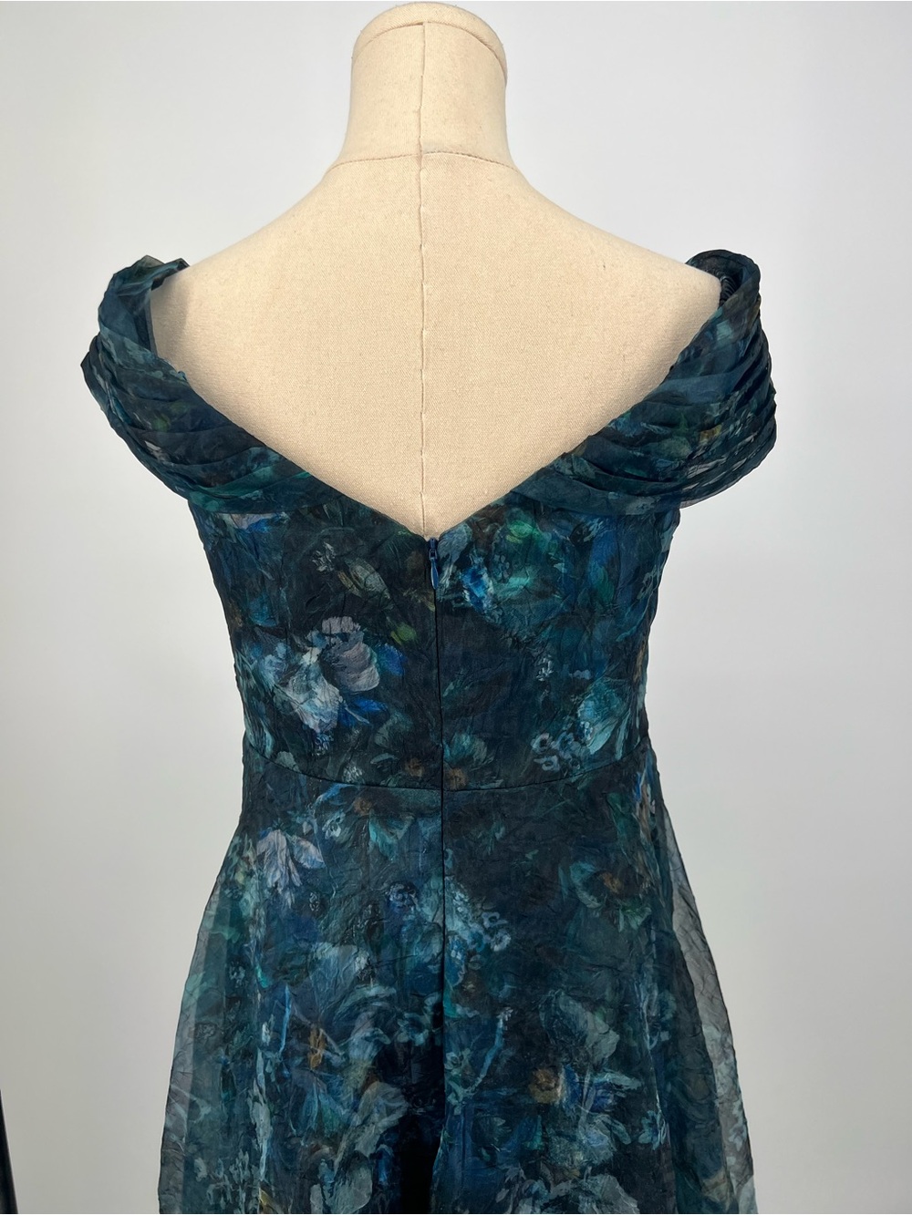 THEIA Auden Off Shoulder Midi Dress | 8 NWT Alfresco Floral - Picture 11 of 15